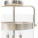 Karloff 3 Light 11.75 inch Brushed Nickel Semi-Flush Mount Ceiling Light