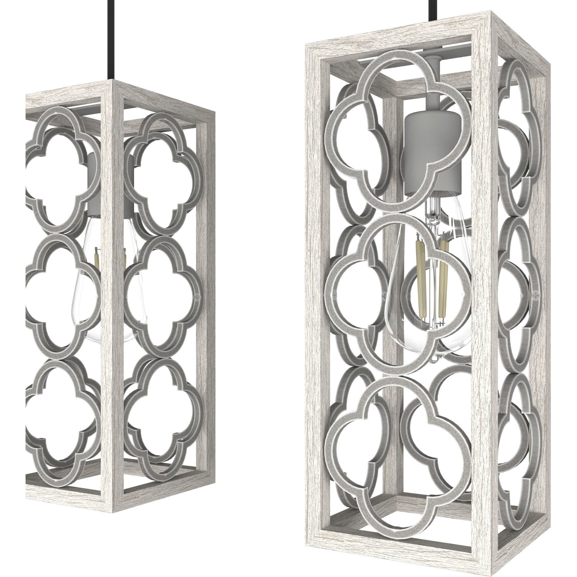 Gablecrest 3 Light 5 inch Distressed White Linear Cluster Pendant Ceiling Light