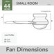 Presto 44 inch Dove Grey Ceiling Fan
