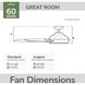 Cassius 60 inch Matte Silver with Matte Silver/Black Willow Blades Outdoor Ceiling Fan