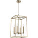 Sunjai 4 Light Alturas Gold Foyer Pendant Ceiling Light, Small