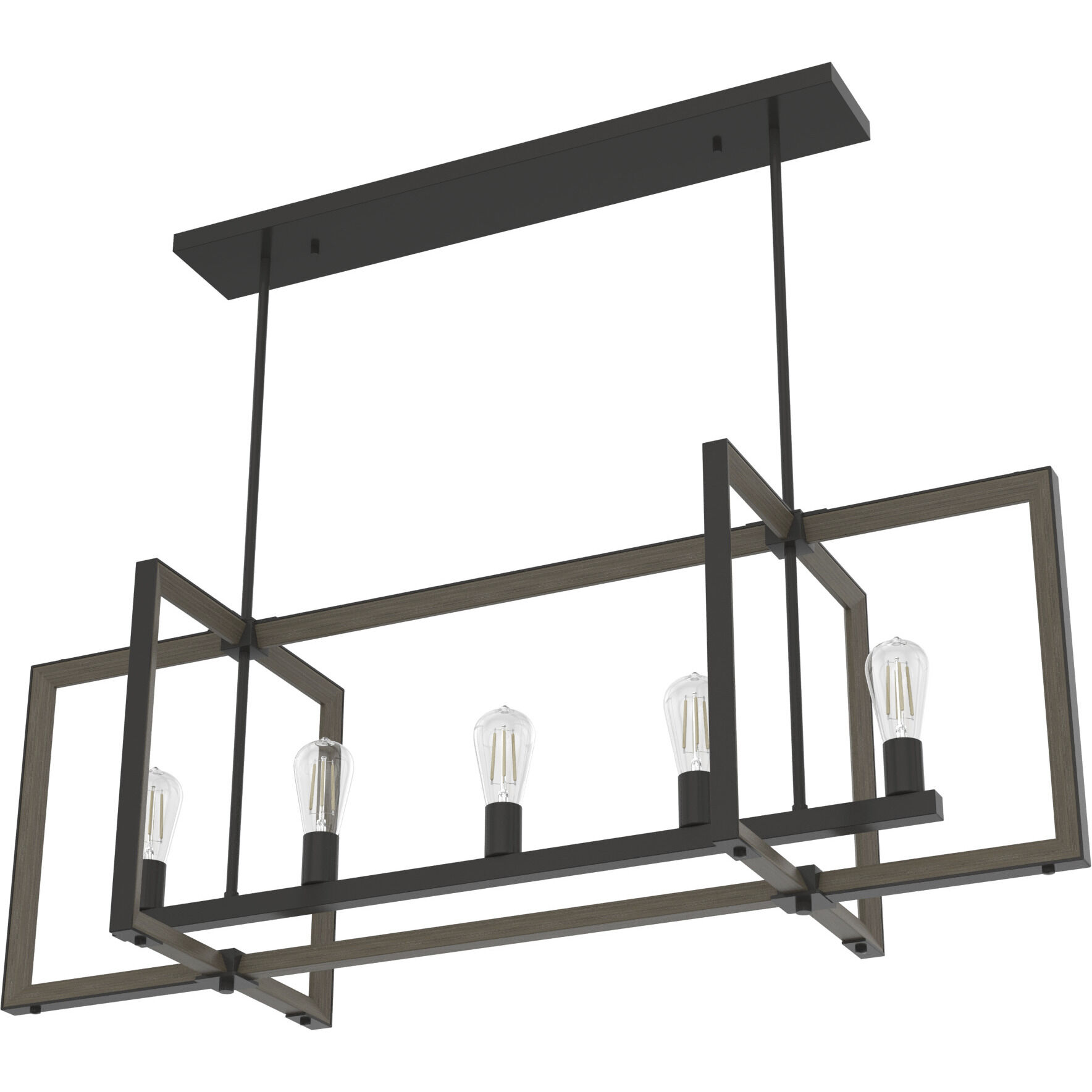 Woodburn 5 Light 48 inch Noble Bronze Linear Chandelier Ceiling Light