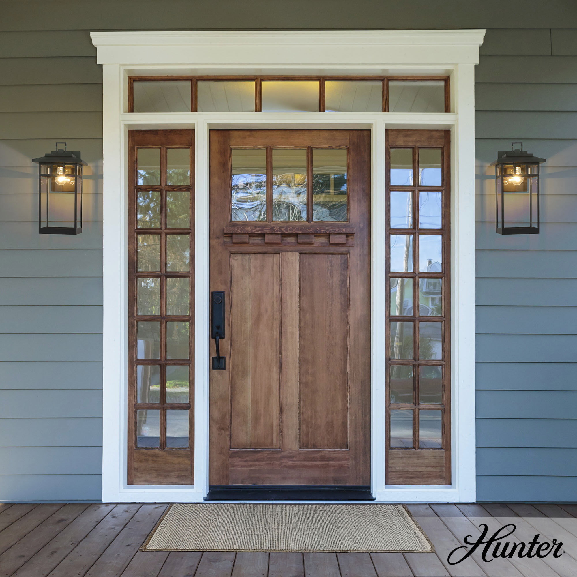 Yancy House 1 Light 17 inch Matte Black Outdoor Wall Light, Large