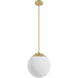 Hepburn 1 Light 12 inch Modern Brass Pendant Ceiling Light, Medium