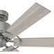 Gilrock 52 inch Matte Silver with Light Gray Oak/Warm Grey Oak Blades Ceiling Fan