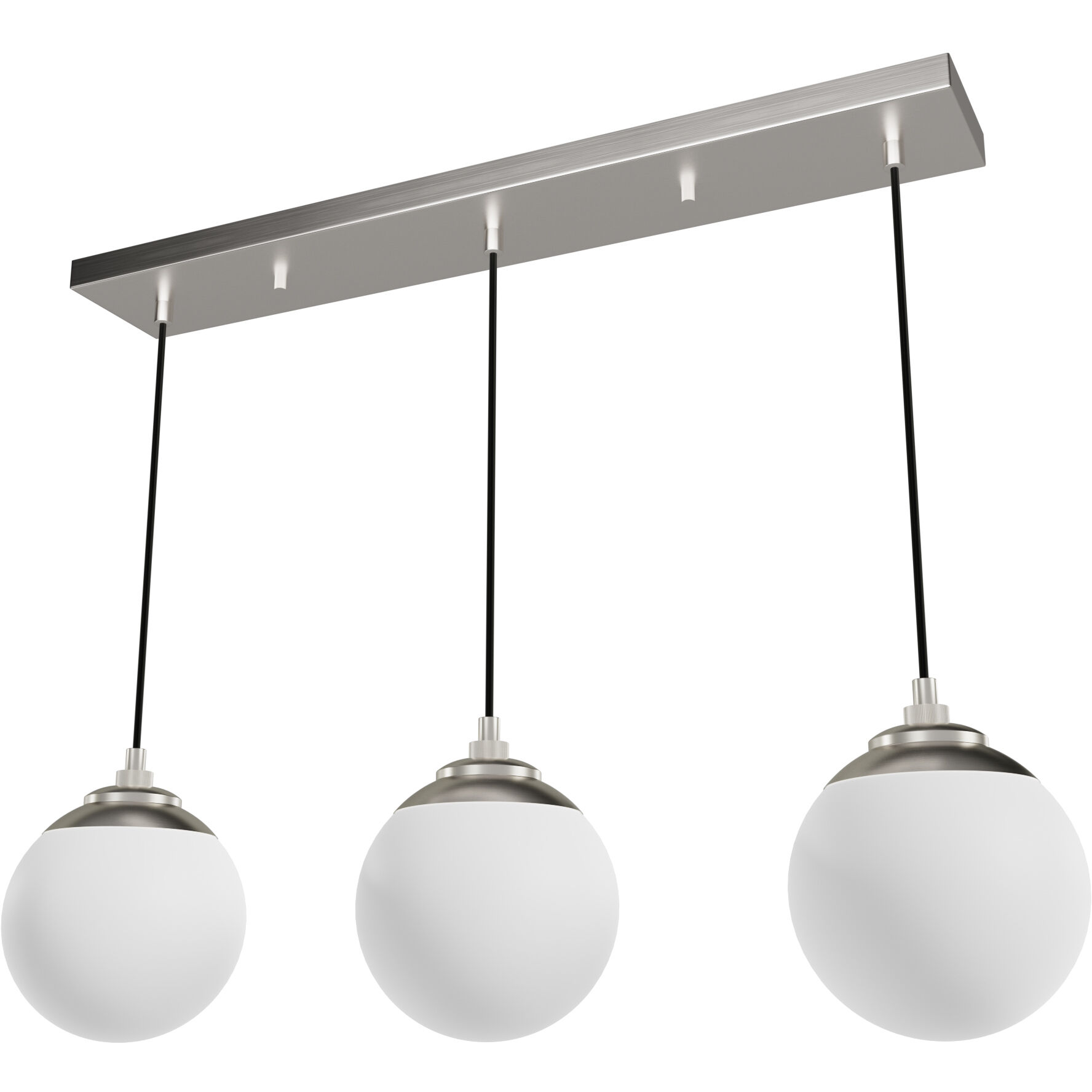 Hepburn 3 Light 7.25 inch Brushed Nickel Linear Cluster Pendant Ceiling Light, Medium
