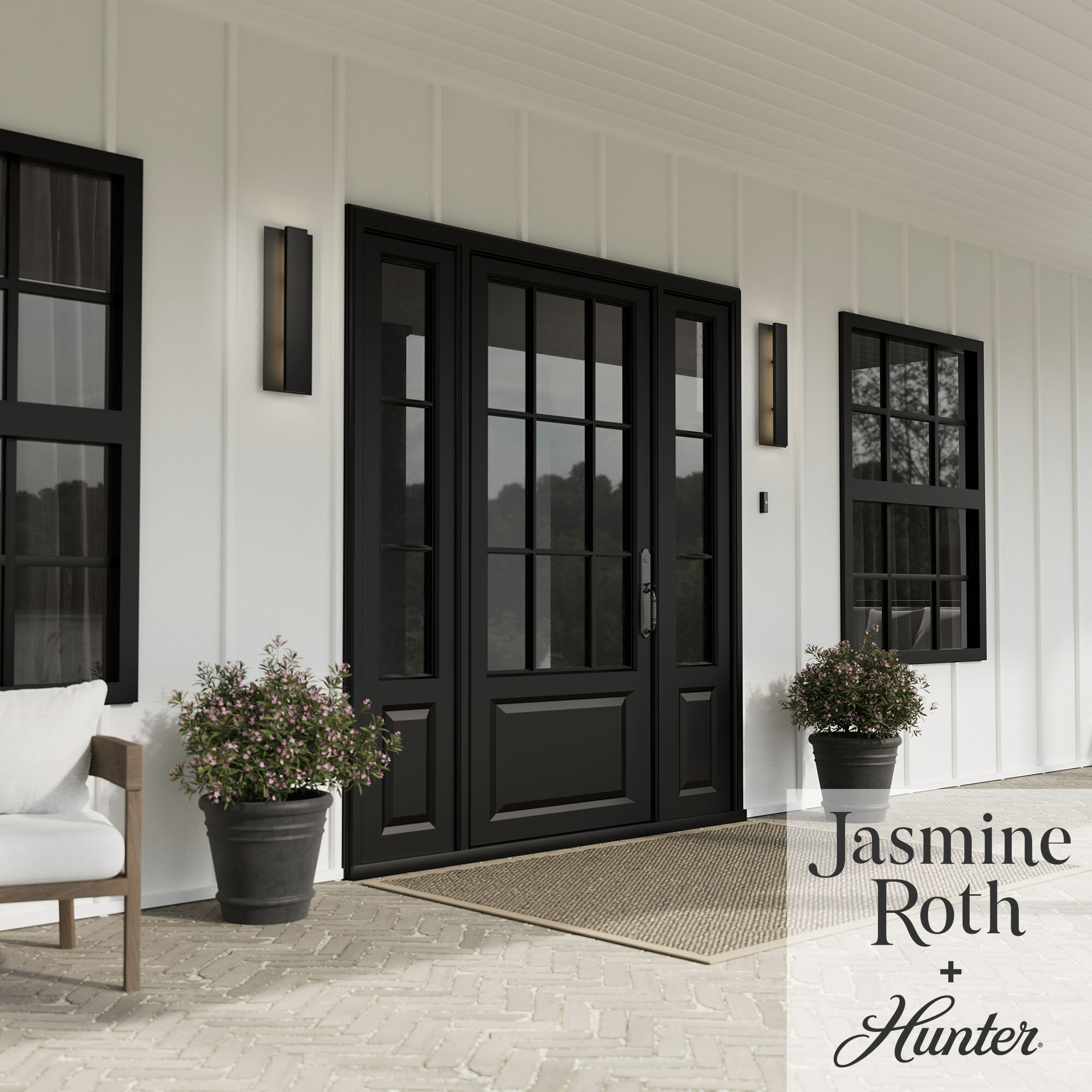 Canoga 20 inch Matte Black Outdoor Wall Light, Large