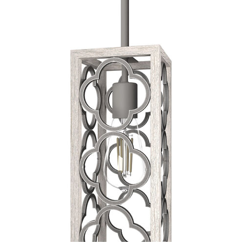 Gablecrest 1 Light Distressed White and Painted Concrete Pendant Ceiling Light