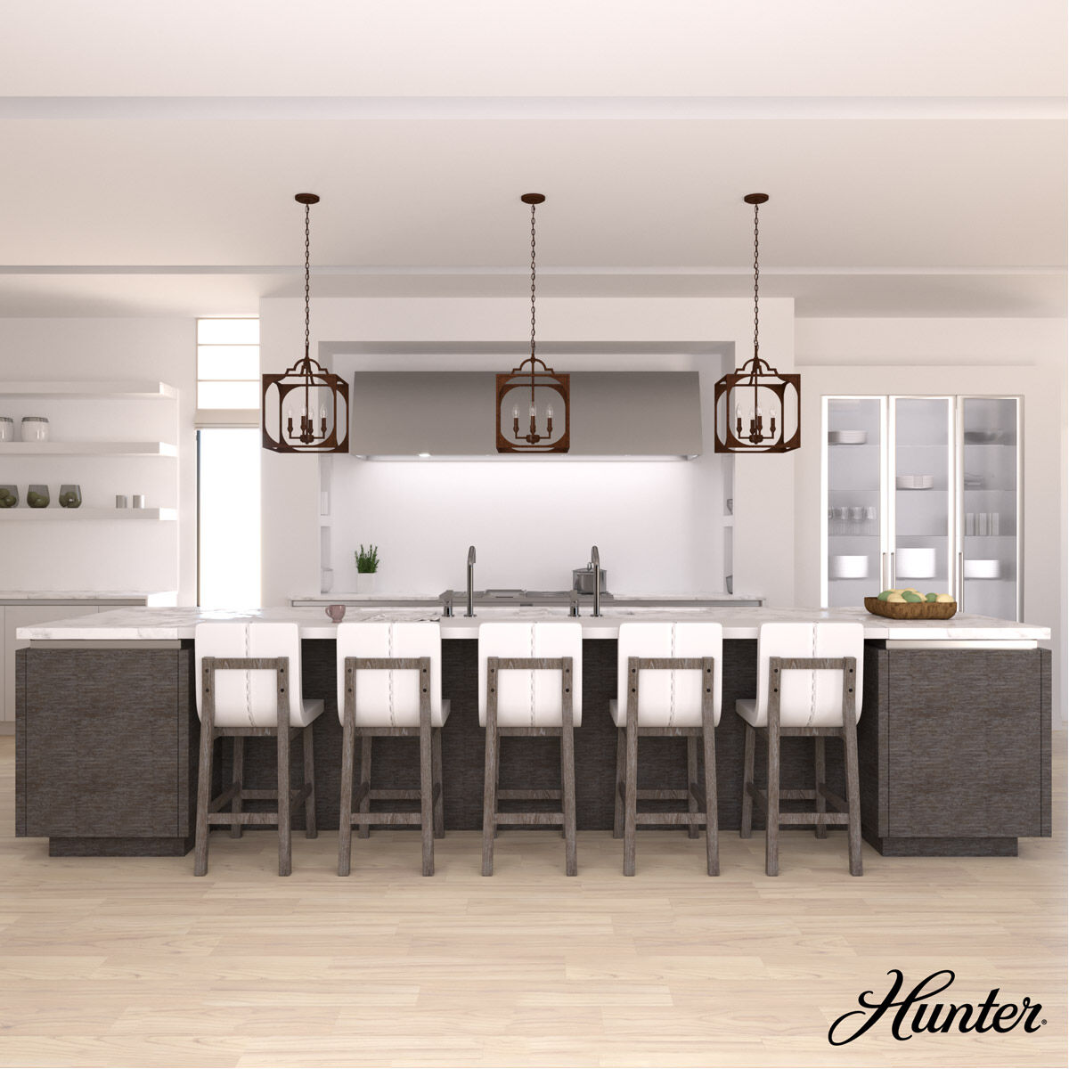 Highland Hill 4 Light 15 inch Textured Rust Pendant Ceiling Light