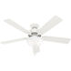 Swanson 52 inch Fresh White with Fresh White/Natural Wood Blades Ceiling Fan