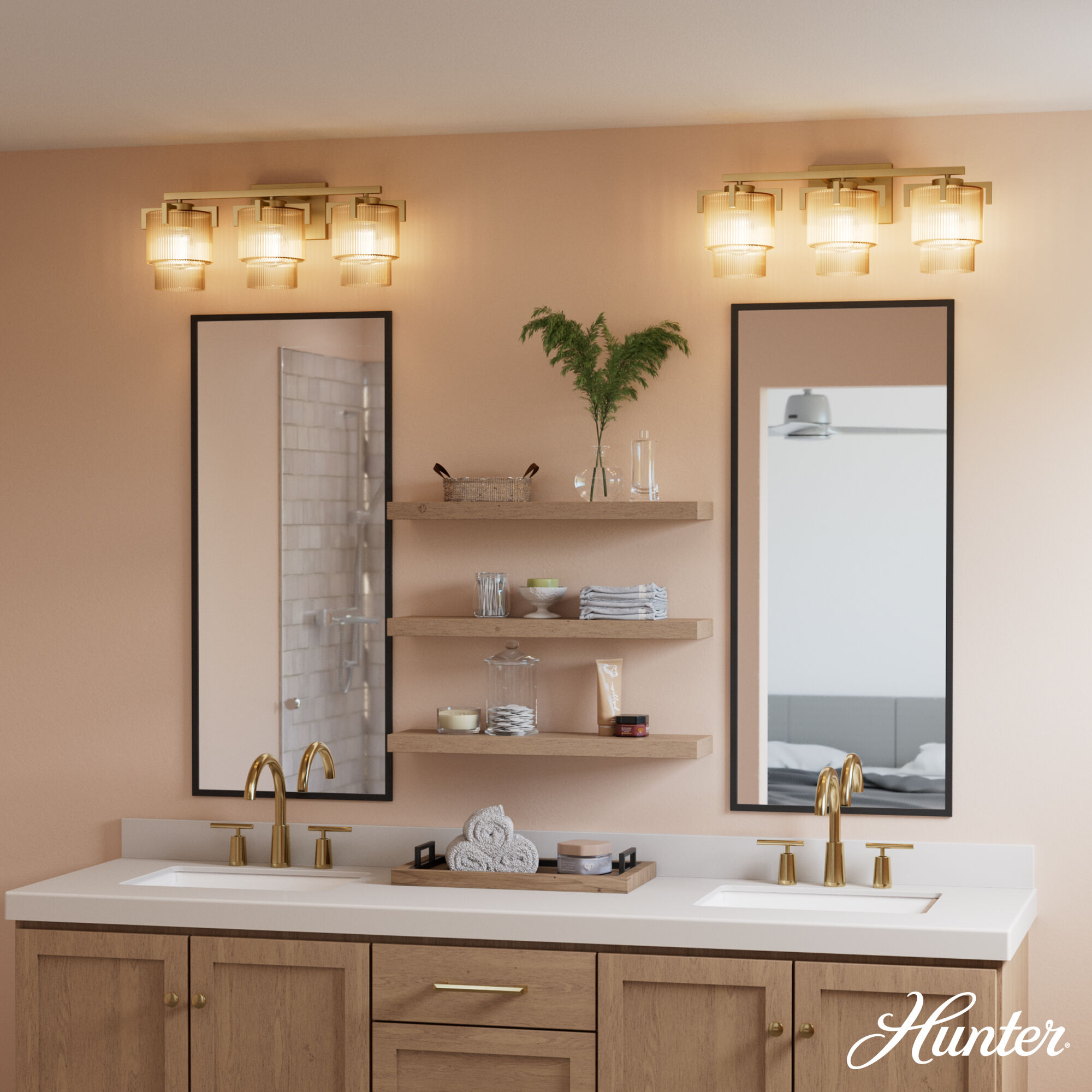 Ontario 3 Light 24.2 inch Luxe Gold Bathroom Vanity Sconce Wall Light, Medium