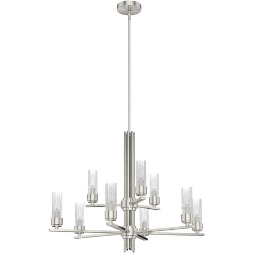 Gatz 9 Light 30 inch Brushed Nickel 2-Tier Chandelier Ceiling Light