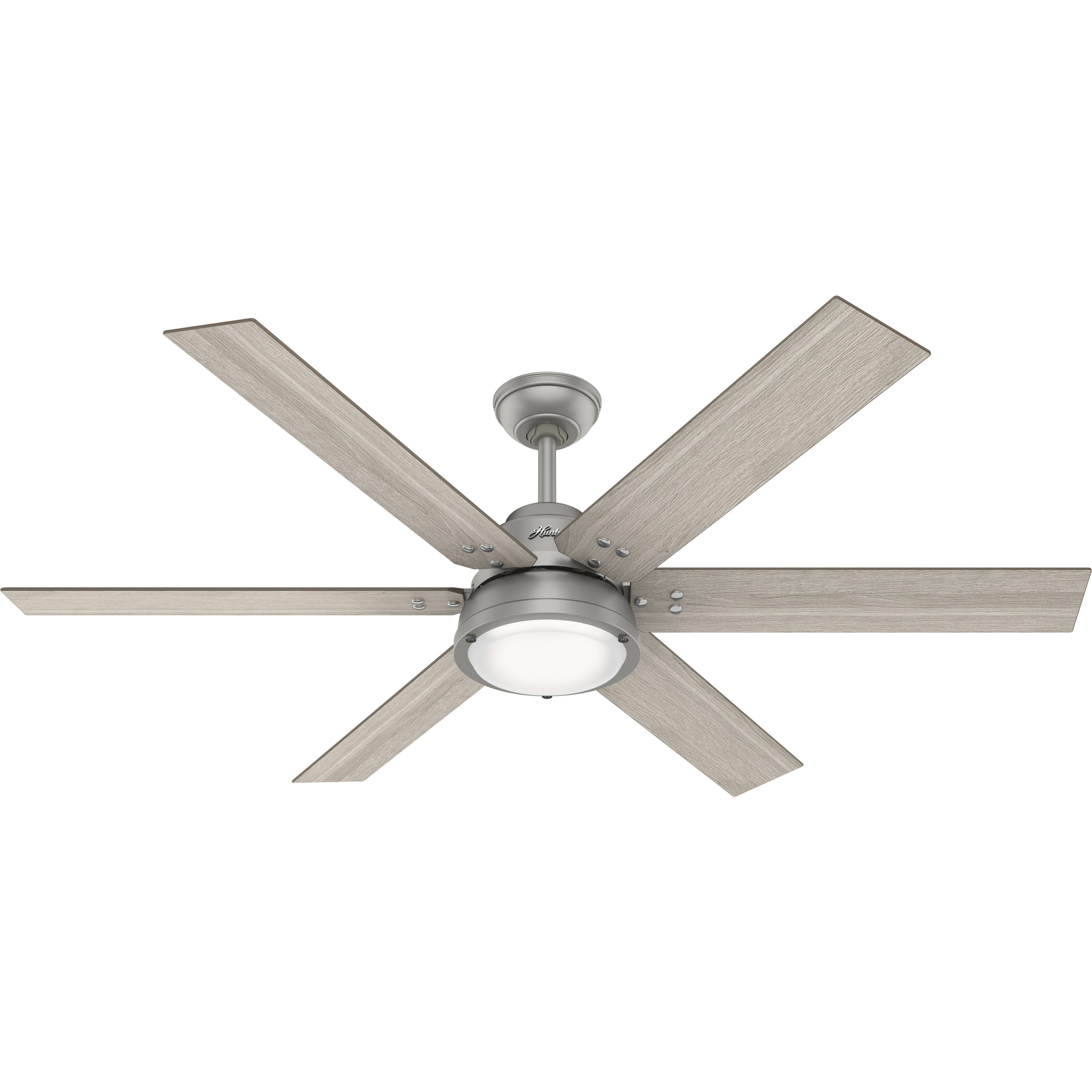 Hollister 60 inch Matte Silver with Light Gray Oak Blades Ceiling Fan