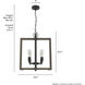 Woodburn 4 Light 18.5 inch Noble Bronze Pendant Ceiling Light