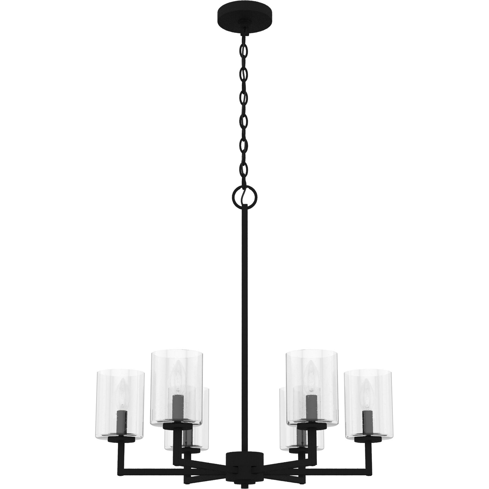Kerrison 6 Light 24.5 inch Natural Black Iron Chandelier Ceiling Light