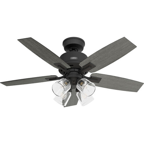 Gatlinburg 44 inch Matte Black with Dark Gray Oak/Matte Black Blades Ceiling Fan