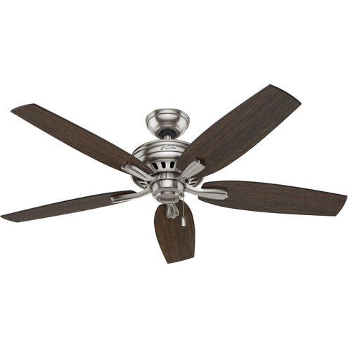 Newsome 52 inch Brushed Nickel with Medium Walnut/Dark Walnut Blades Ceiling Fan