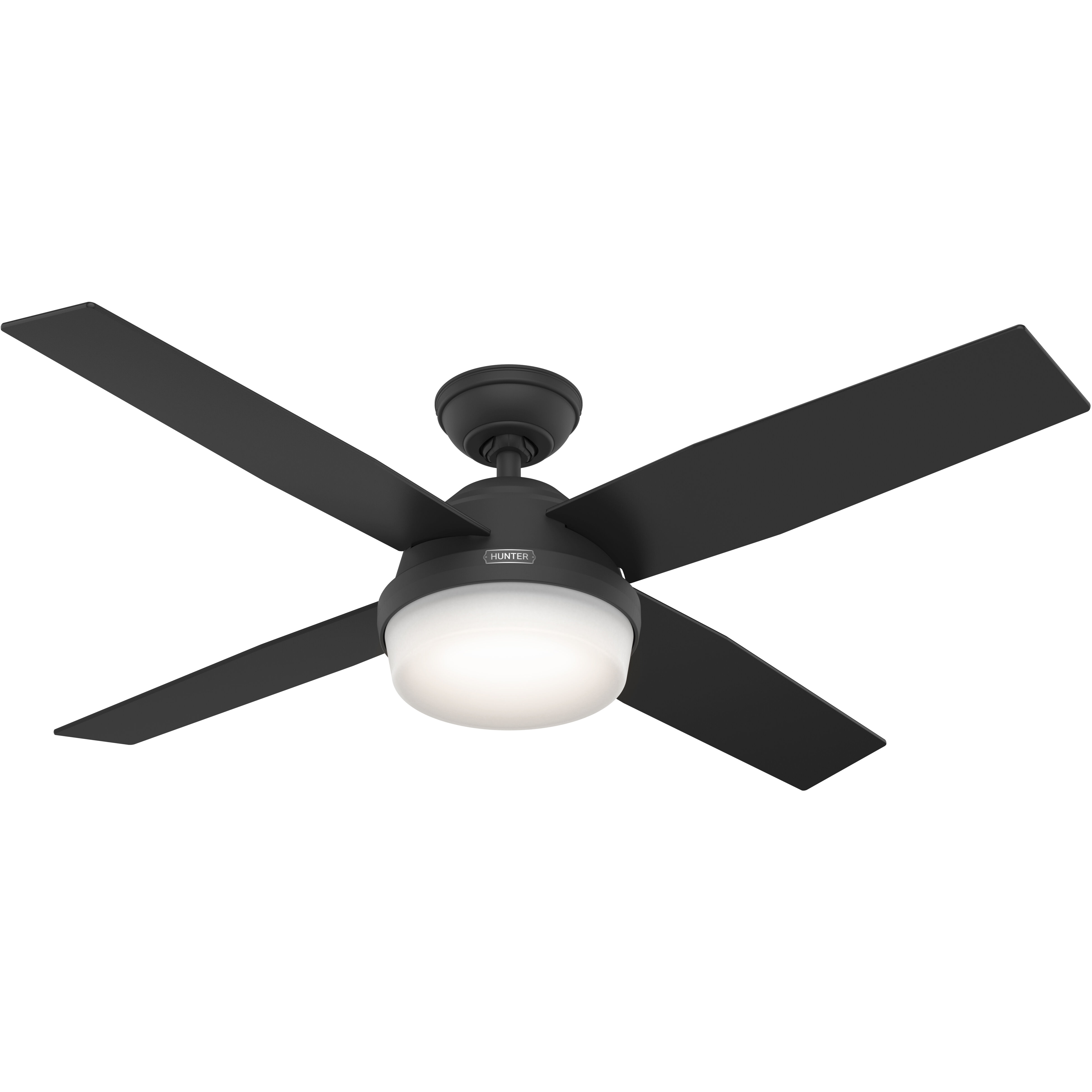 Dempsey 52 inch Matte Black with Matte Black/Dark Gray Oak Blades Ceiling Fan
