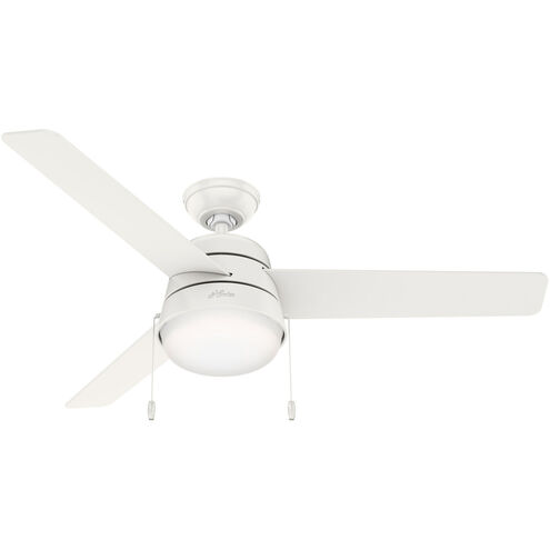 Aker 52 inch Fresh White with Fresh White/Natural Wood Blades Ceiling Fan