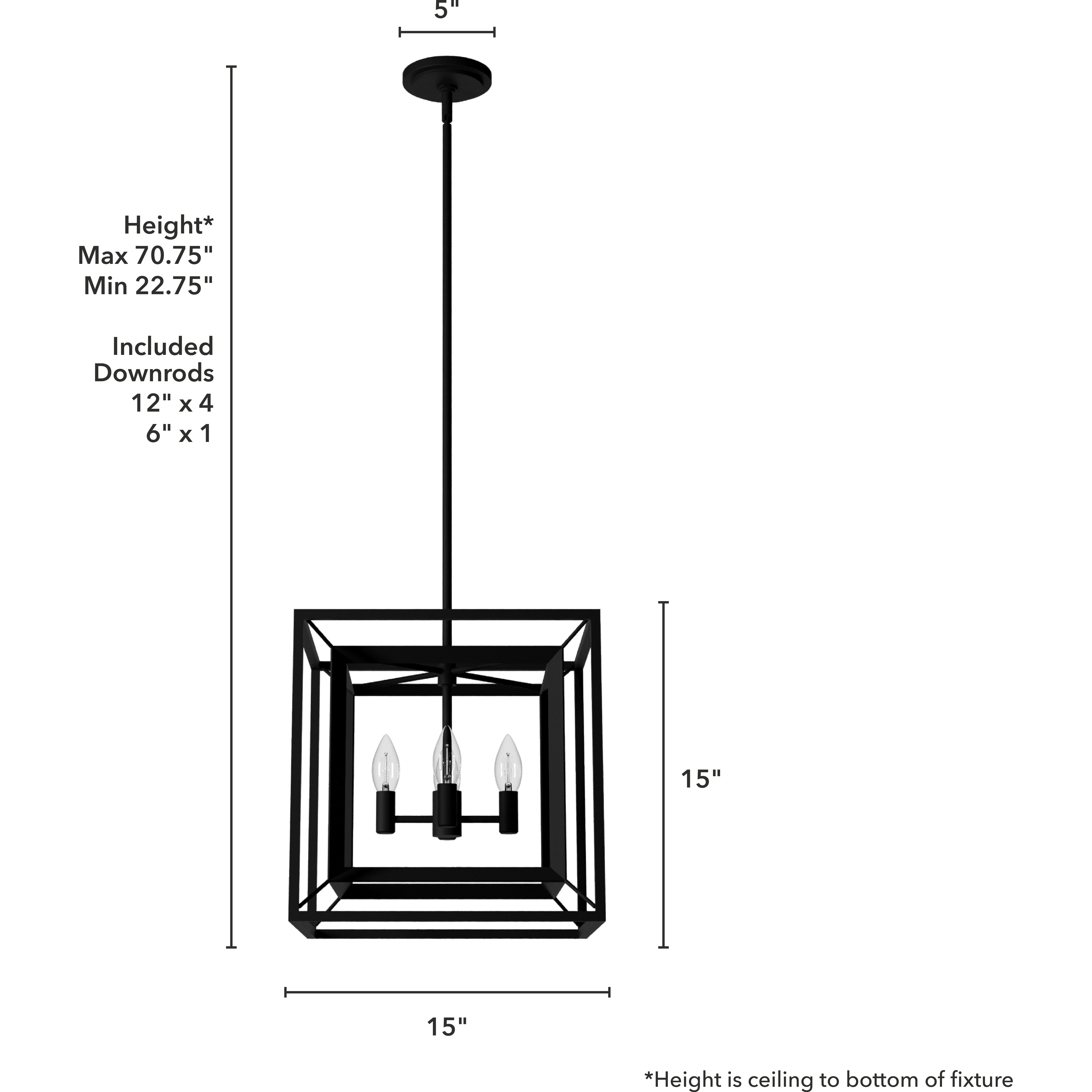 Doherty 4 Light 15 inch Natural Iron Chandelier Ceiling Light