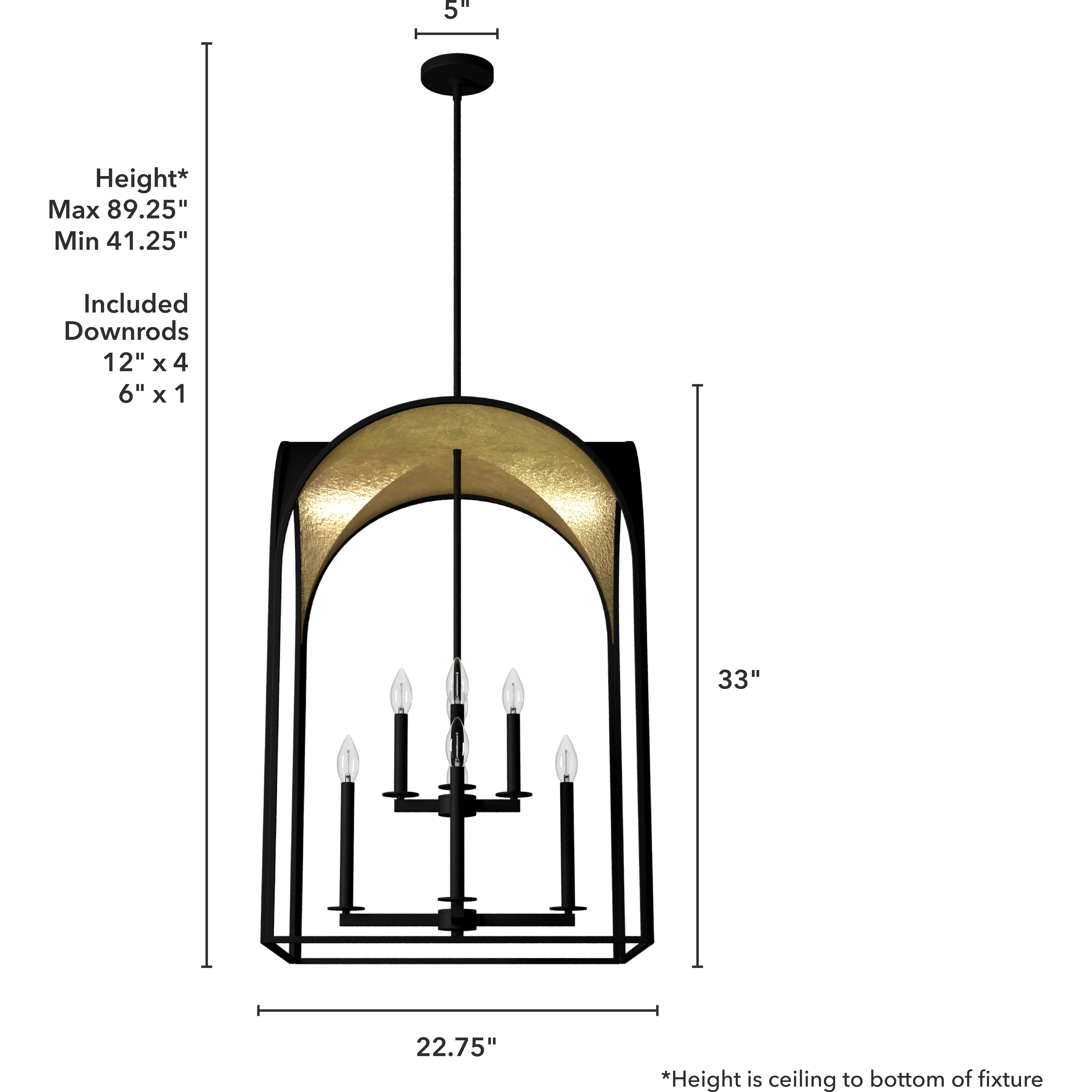 Dukestown 8 Light 23 inch Natural Iron Pendant Ceiling Light