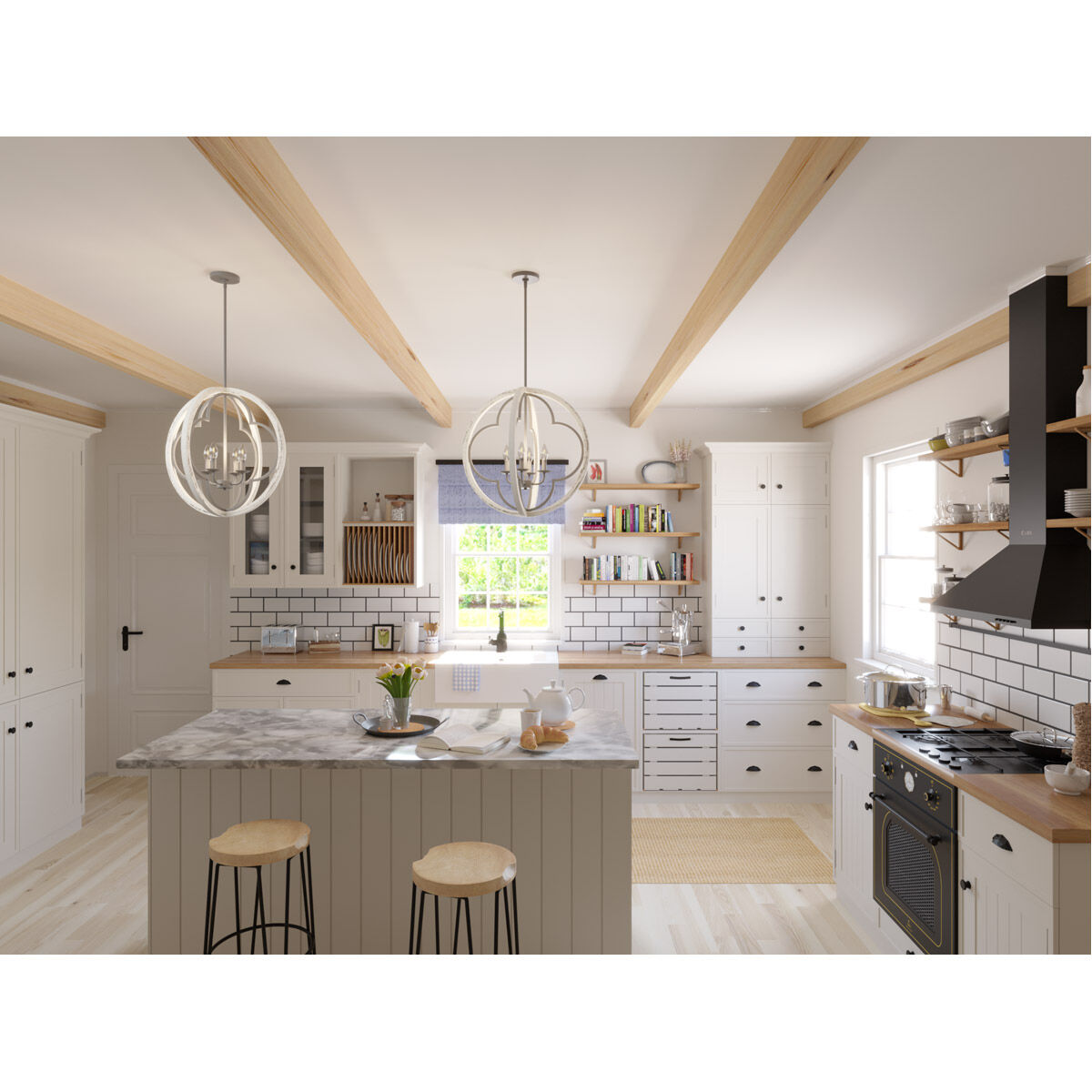 Gablecrest 4 Light 24 inch Painted Concrete Pendant Ceiling Light