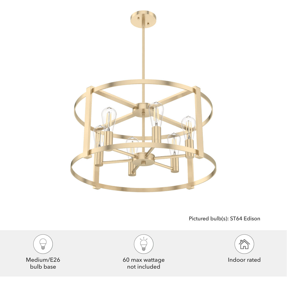 Astwood 6 Light 26 inch Alturas Gold Chandelier Ceiling Light