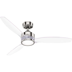 Park View 52 inch Polished Nickel with Clear Blades Ceiling Fan