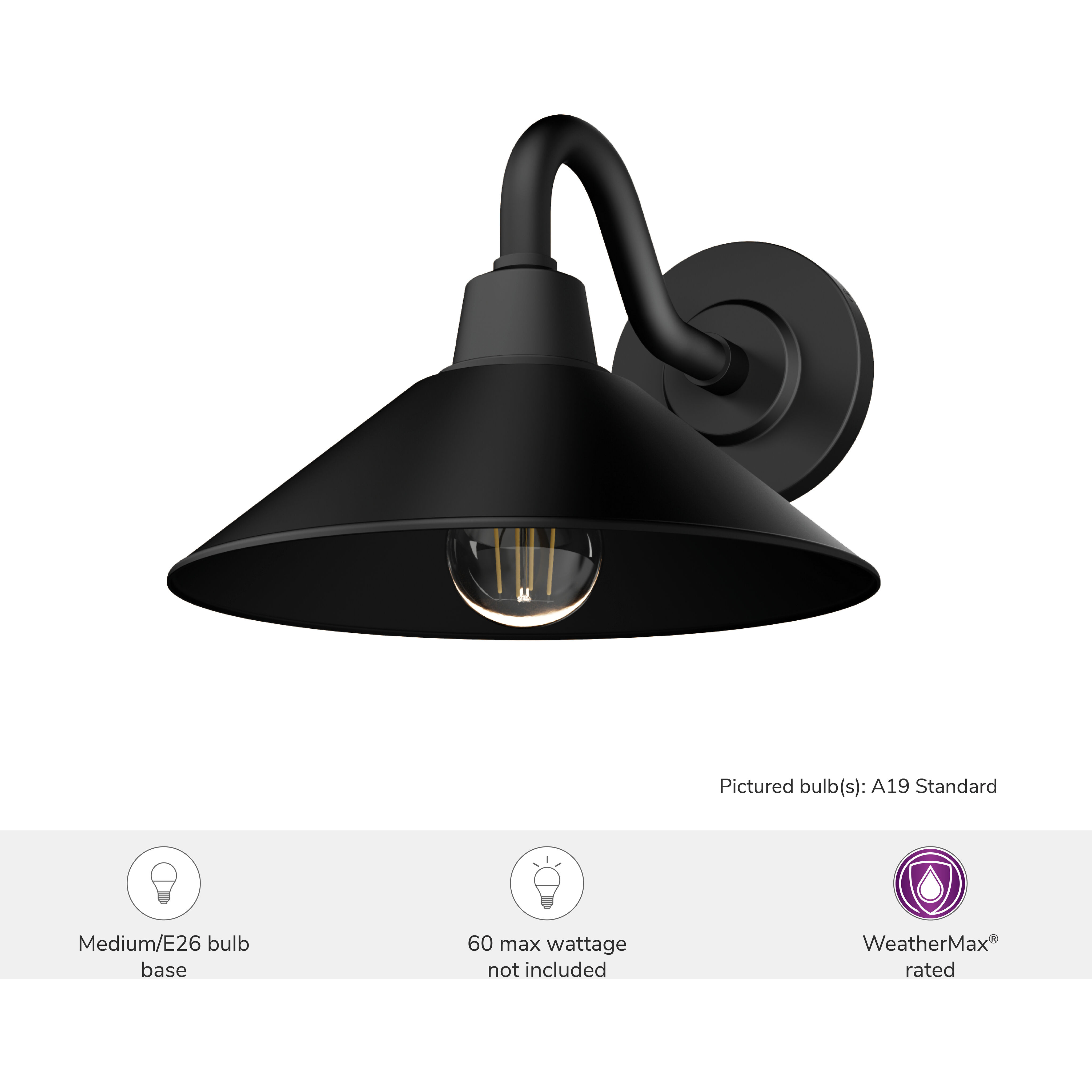 Skyflow 1 Light 8 inch Matte Black Outdoor Wall Light, Small