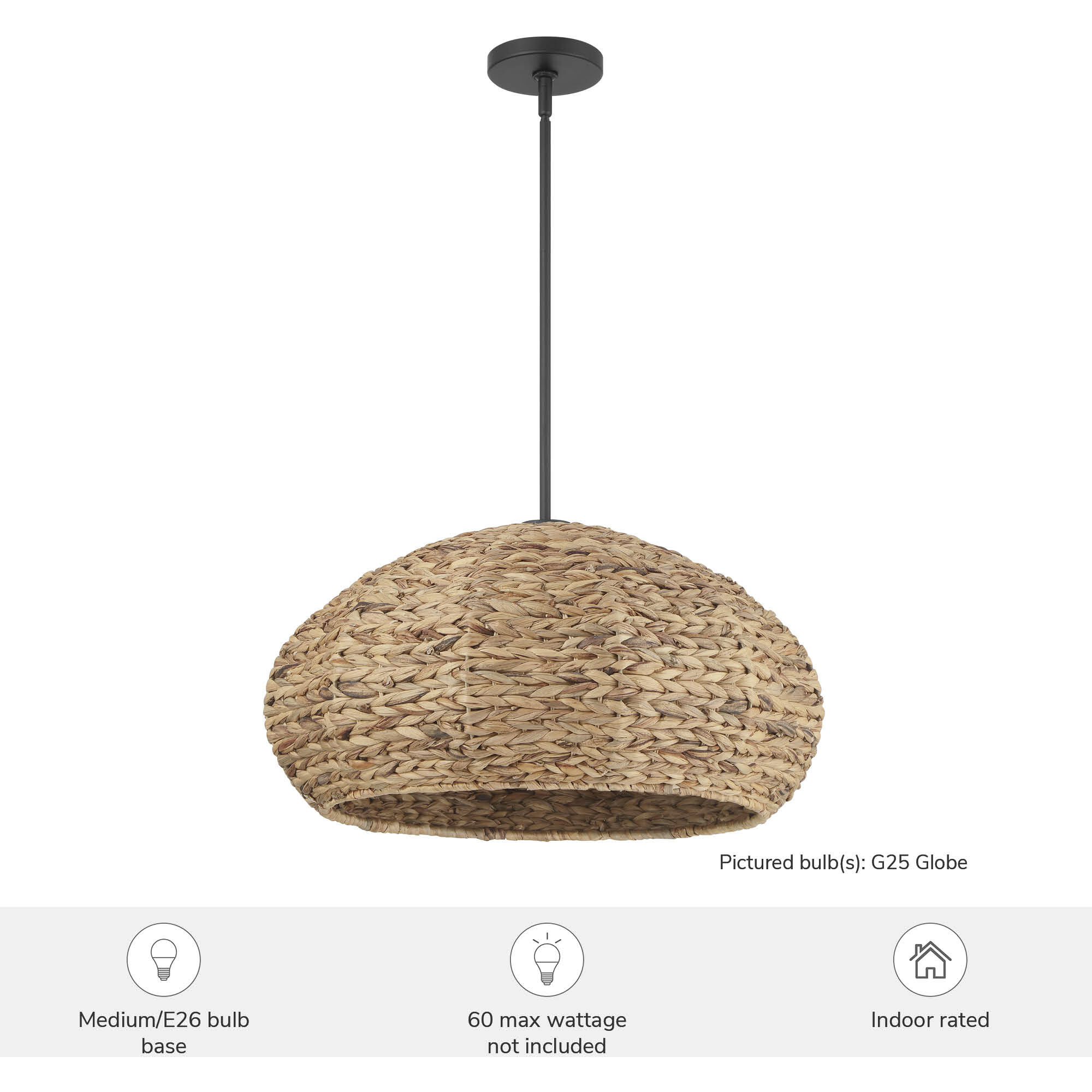 Cambria 3 Light 24 inch Matte Black Pendant Ceiling Light, Extra Large