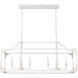 Highland Hill 8 Light 40 inch Distressed White Linear Chandelier Ceiling Light