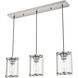 Astwood 3 Light 9 inch Polished Nickel Linear Cluster Pendant Ceiling Light