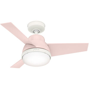Valda 36 inch Blush Pink Ceiling Fan