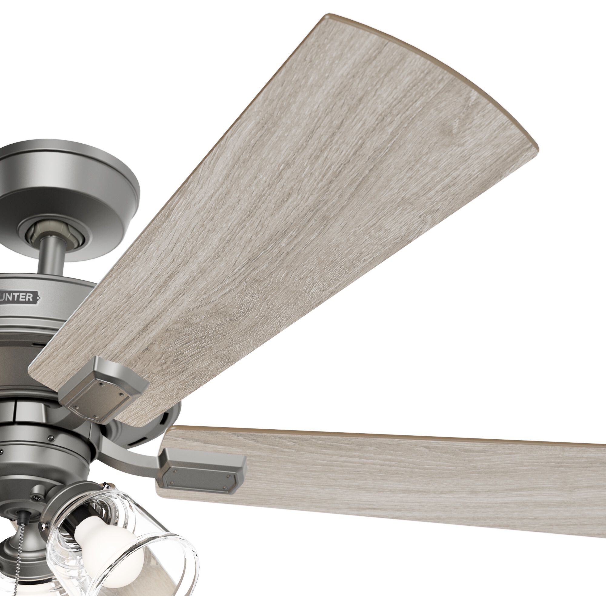 Crestfield 52 inch Matte Silver with Light Gray Oak/Warm Grey Oak Blades Ceiling Fan