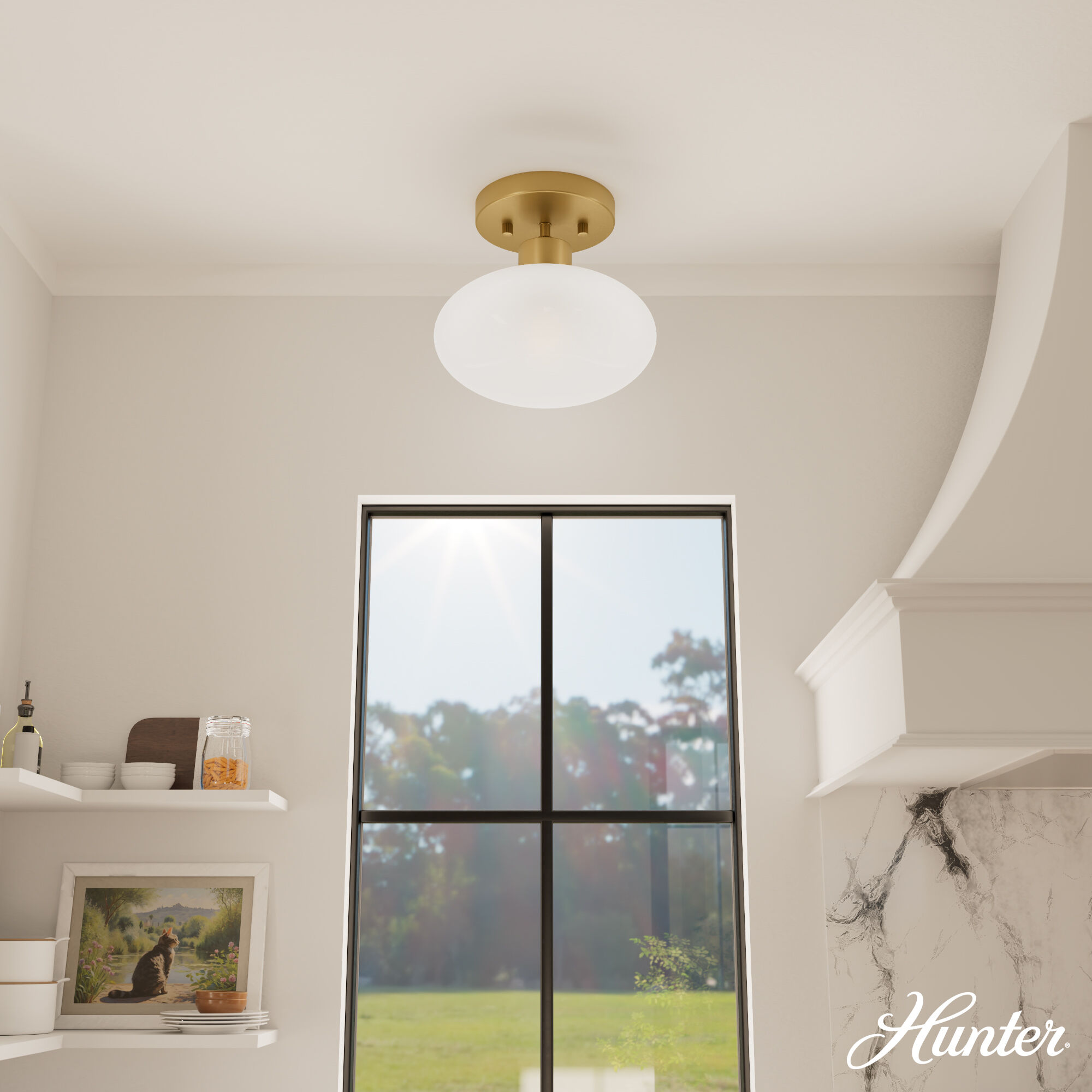 Getty 1 Light 9.1 inch Luxe Gold Flush Mount Ceiling Light, Small