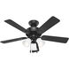 Swanson 44 inch Matte Black with Matte Black/Light Gray Oak Blades Ceiling Fan
