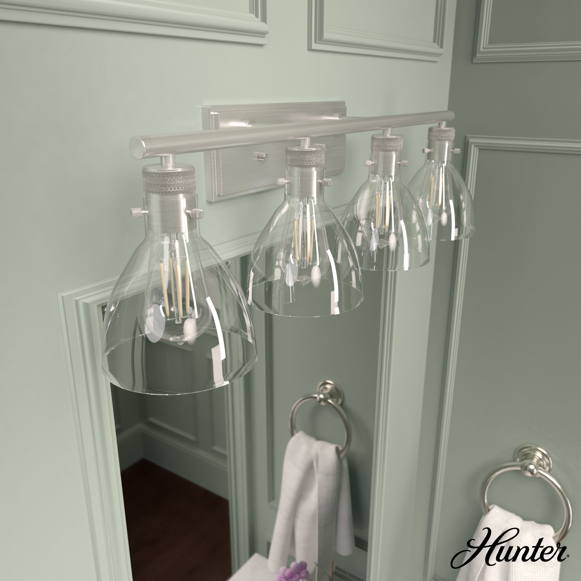 Van Nuys 4 Light 32 inch Brushed Nickel Vanity Light Wall Light