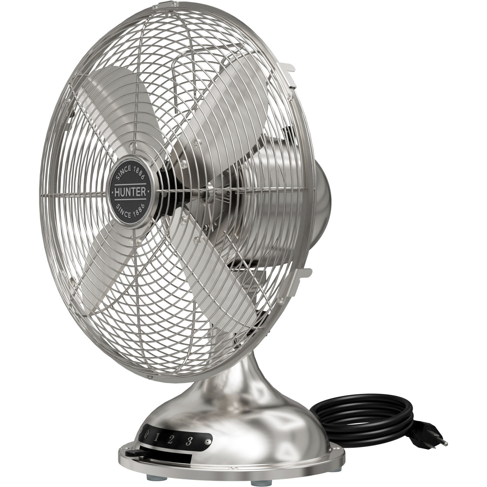 Classic D12 Brushed Nickel Portable Desk Fan