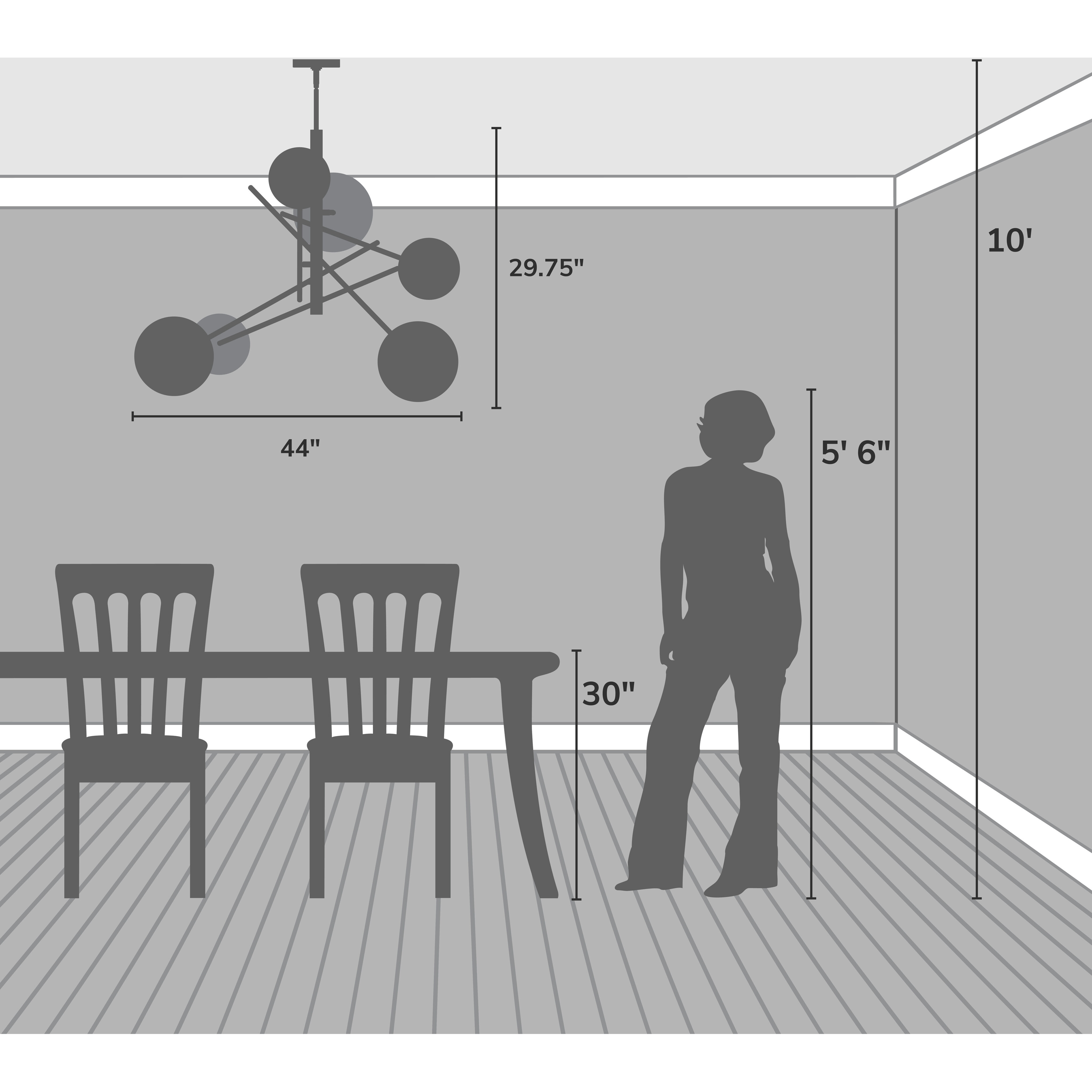 Farling 6 Light 44 inch Alturas Gold Chandelier Ceiling Light, Extra Large