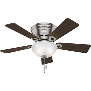 Haskell 42 inch Brushed Nickel with Eurasian Wood/Maple Blades Ceiling Fan, Low Profile