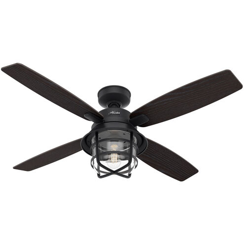 Port Royale 52 inch Natural Iron with Black Willow/Walnut Stripe Blades Outdoor Ceiling Fan
