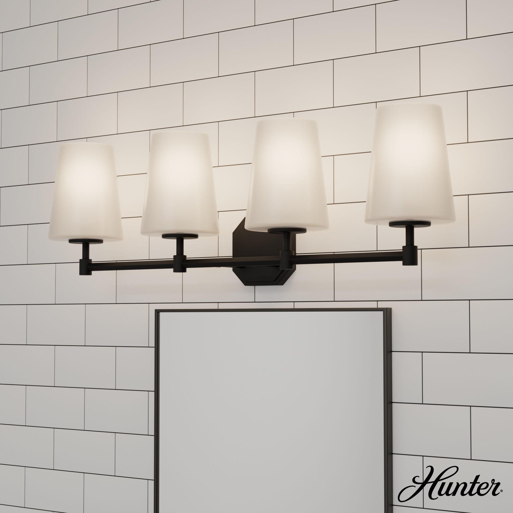Nolita 4 Light 30 inch Matte Black Vanity Light Wall Light