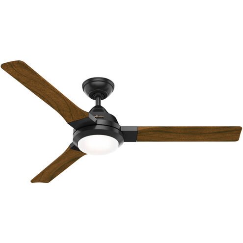 Leti 54 inch Matte Black with Cinnamon Walnut Blades Ceiling Fan