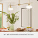 Getty 2 Light 52 inch Luxe Gold Linear Chandelier Ceiling Light, Large