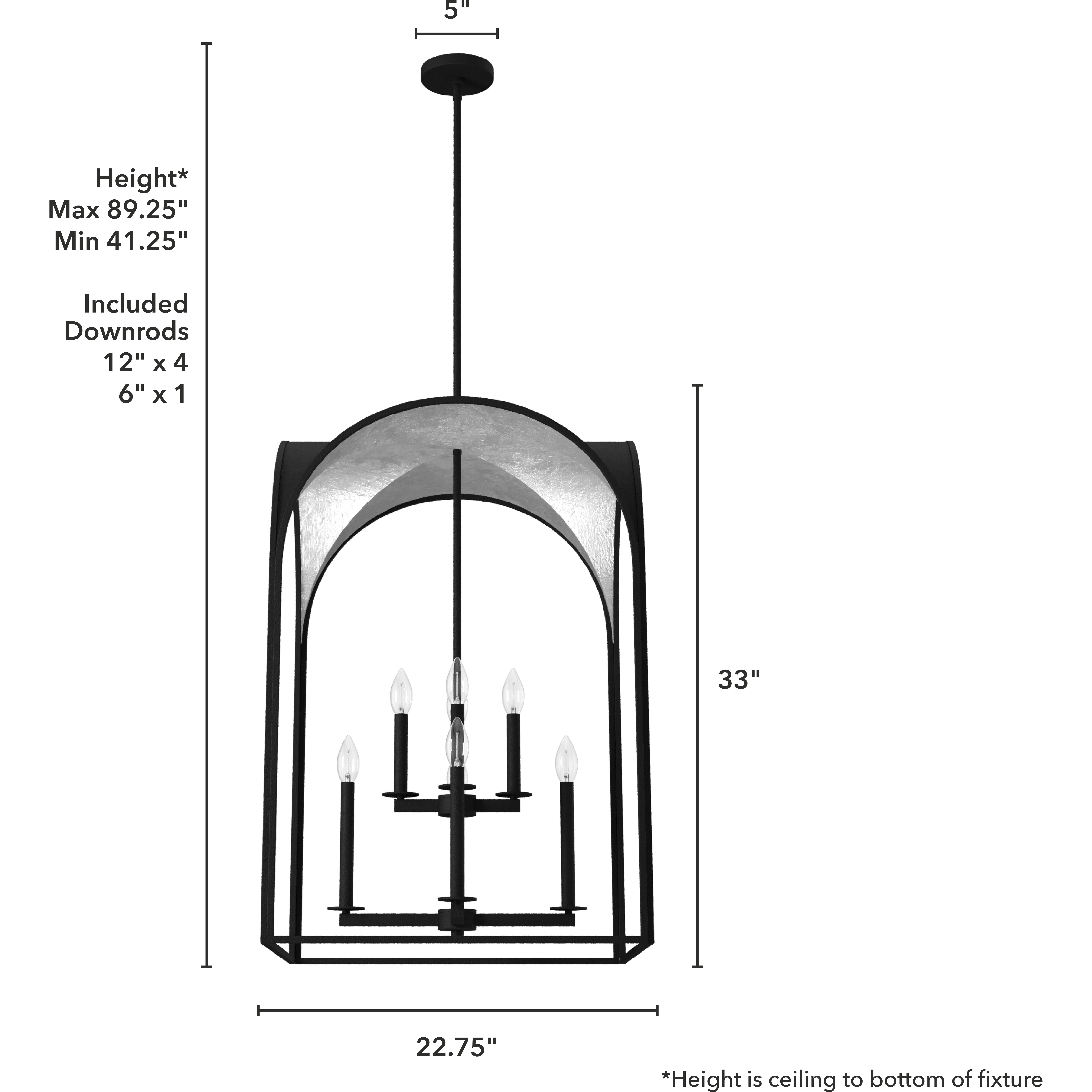 Dukestown 8 Light 23 inch Natural Iron Pendant Ceiling Light