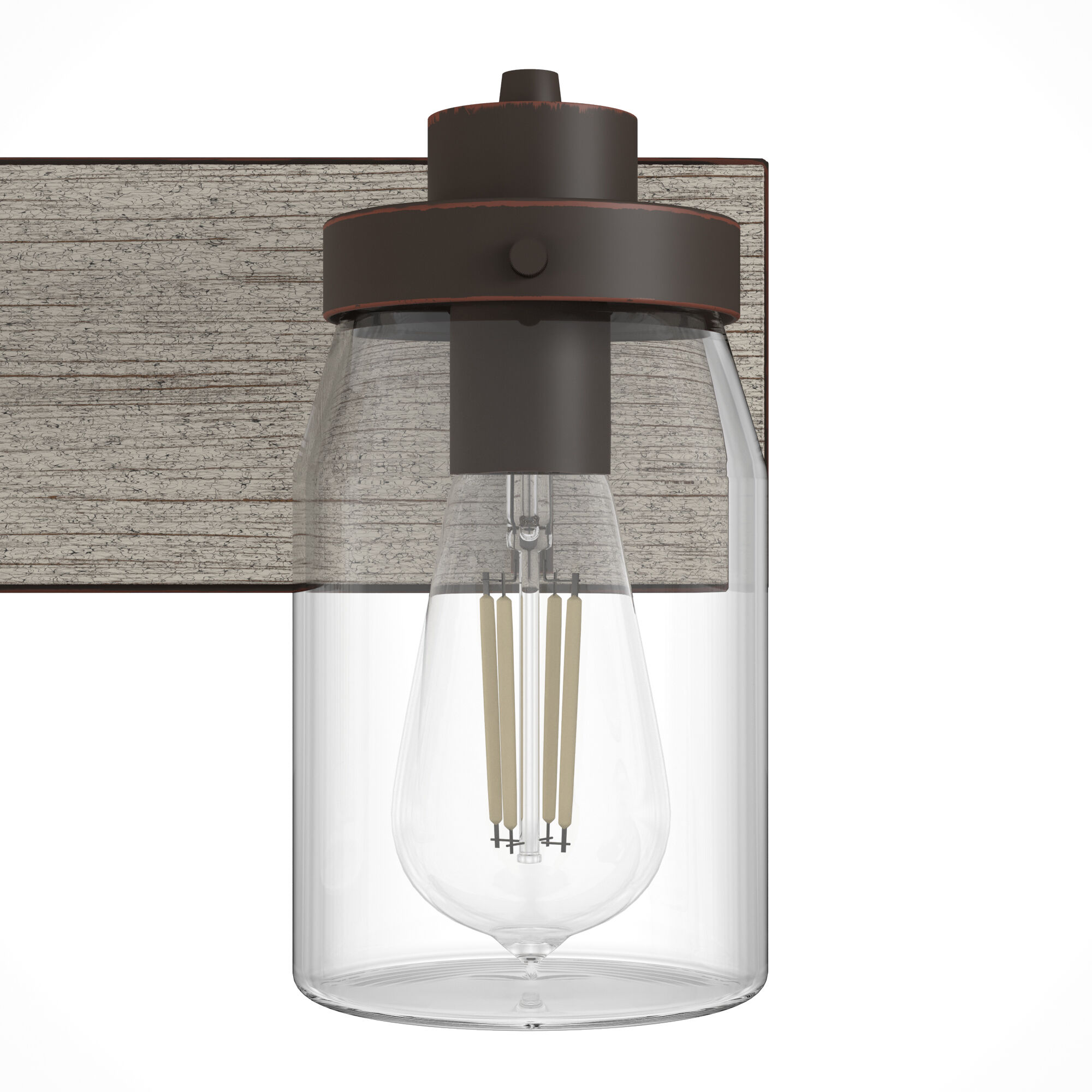 Devon Park 4 Light 30 inch Onyx Bengal and Barnwood Vanity Light Wall Light