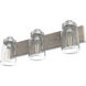 Devon Park 3 Light 24 inch Brushed Nickel and Grey Wood Vanity Light Wall Light