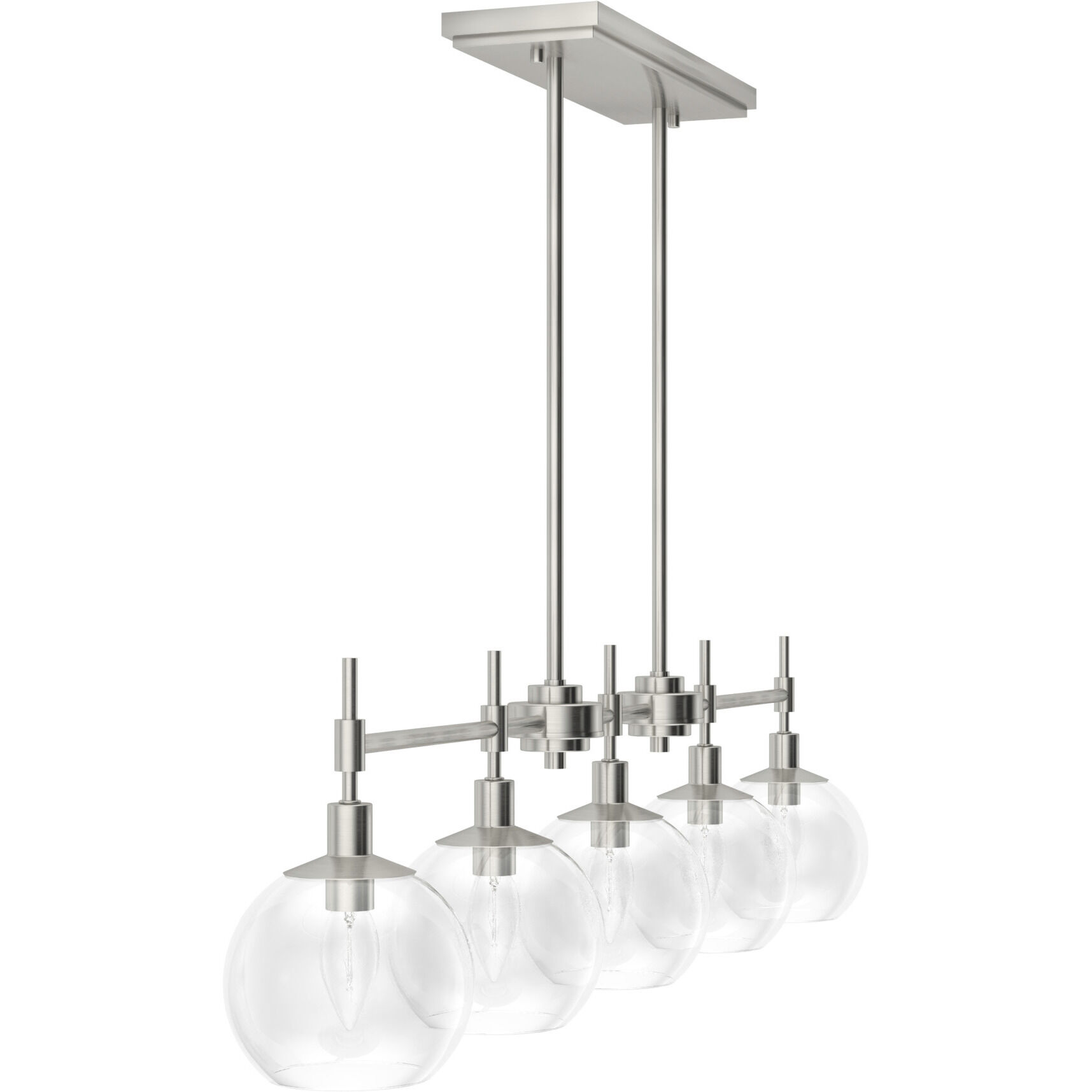 Xidane 5 Light 42 inch Brushed Nickel Linear Chandelier Ceiling Light