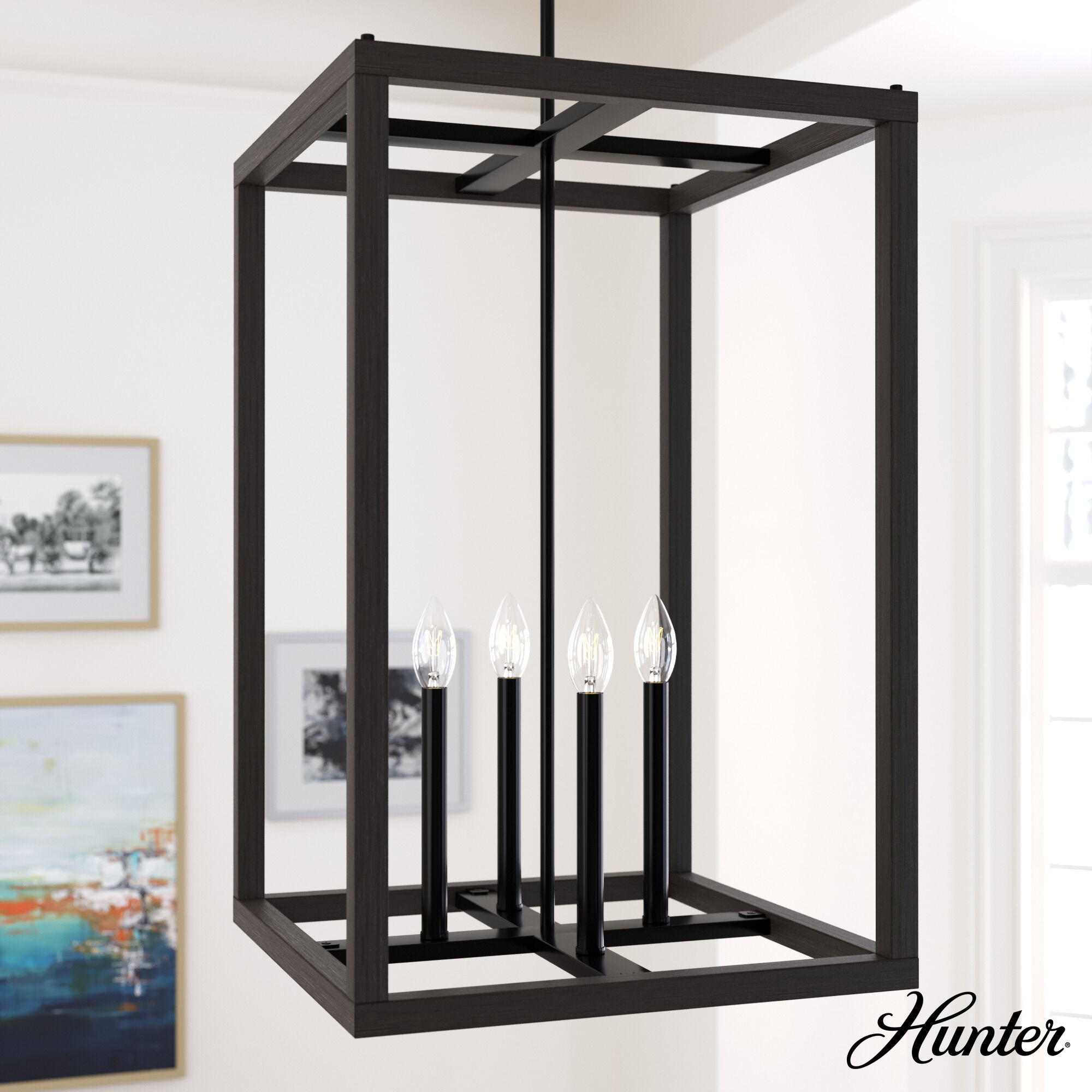 Squire Manor 4 Light 18 inch Matte Black Pendant Ceiling Light