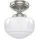 Saddle Creek 1 Light 7 inch Brushed Nickel Semi Flush Mount Ceiling Light